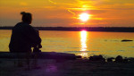 Zonsondergang boven Lake Huron, Manitoulin Island